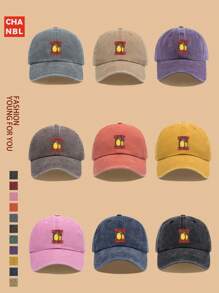 1pc Summer Lemon Print Baseball Cap, Unisex Distressed Vintage Snapback, With Leopard Design, Lightweight Breathable City Cap, Truck Driver Dad Hat, Party Hiphop Hat, Beach Vacation Sun Hat, Outdoor Fishing Golf Sports Cap, Ideal Gift For Family And Friends On Holidays And Anniversaries, All-Season