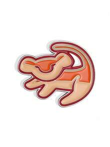 1入組嬰兒獅子搪瓷針扣定制動物胸針，經典卡通電影珠寶禮品，適合粉絲和朋友