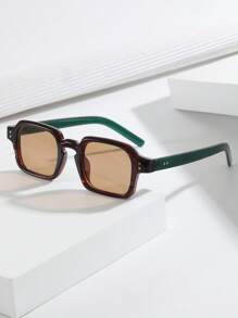 1 副男女通用秋季新款休闲简约时尚高端眼镜，适合万圣节、通勤、会议、休闲装、日常生活和使用 - 彩色 - 查看 6