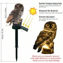 1 Stück Solarbeleuchtung für den Garten, Eule aus Harz, Outdoor-Dekoration, Landschaftsgestaltung, Villa, Garten, Balkon, Atmosphäre, Rasen, Erdstecker, Wasserdicht