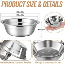 CRUTNuanchu 15 Pcs Pets Bowl Bulk Stainless Steel Dog And Bowls Metal Small Puppy Raised Food And Water Dish Cage(15 Oz) - 33.8盎司 - 查看 8