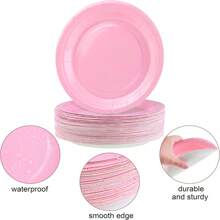 169 pièces Set de couverts rose clair, assiettes jetables, serviettes et gobelets, nappe de 137*274 cm - Pour servir 24 invités pour un anniversaire, un mariage, une fête, un pique-nique en famille, la Fête des Mères ou une remise de diplôme, Vaisselle en papier jetable