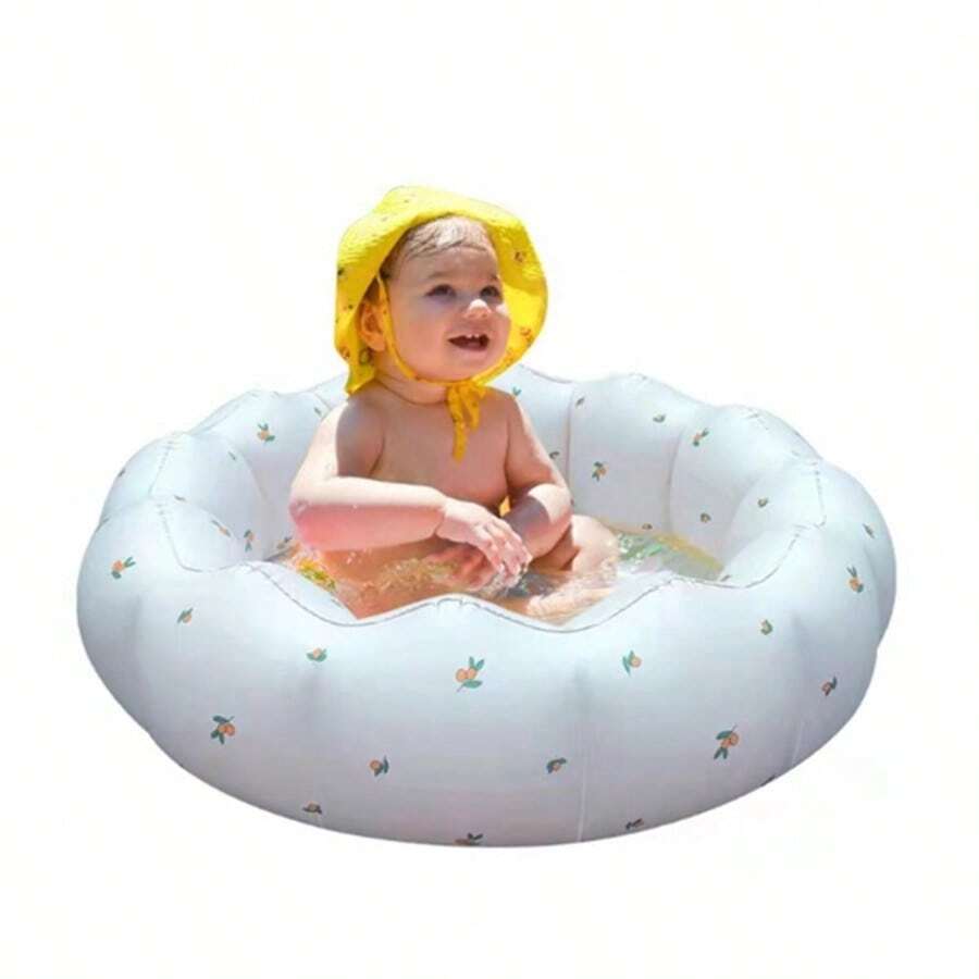 Inflatable Ocean-Themed Children's Foldable Splash Pad With Flower Petals, Includes Foot Pump - Multicolor - View 1