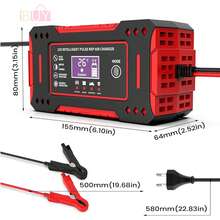 Cargador Inteligente Para BateríA, Cargador De Baterias Inteligente Para Auto, Cargador De BateríA De 12 V, Cargador De BateríA, Cargador De BateríA De Coche, Cargador De BateríA De Plomo-áCido Con Pantalla Led, Cargador De BateríA Inteligente, Desulfurador De BateríA De Coche, Cargador De BateríA Inteligente Totalmente AutomáTico, Mantenedor De BateríA, Cargador De BateríA De Coche Inteligente De 12 V, Cargador De BateríA De Plomo-áCido PortáTil De 12 V,  Dispositivo De Carga De BateríA De Plomo-áCido, Cargador De BateríA De 4 Etapas, BateríA De Plomo-áCido Para ReparacióN De BateríAs De Motocicleta, Mantenedor De BateríA Inteligente Con CompensacióN De Temperatura, Con CompensacióN De Temperatura, Con Pantalla Lcd, Cargador De Coche Inteligente, BateríA De Coche, Mantenedor De BateríA,Para BateríAs De Plomo-áCido,Para AutomóViles, Camiones Y Motocicletas (Negro) - Negro - Ver 2