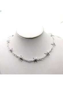 Collana girocollo in ferro piccolo a filo spinato, stile unisex, stile hip-hop gotico punk, piccole spine ramificate, regalo