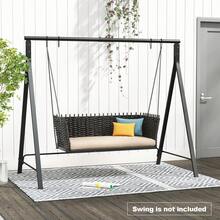 Lifezeal Outdoor Porch Swing Frame Patio Metal Swing Stand With A-Shaped Structure - Black - View 4