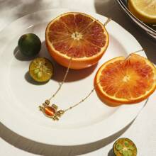 Uworld Metal Red Crab Pendant Necklace Stainless Steel Women Charm Ocean Wind Beach Jewelry 18k Gold PVD Stylish