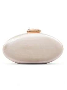 1 pièce Sac à main de soirée en forme de coquille ovale, style européen et américain, sac bandoulière mode polyvalent en acrylique haut de gamme d'une seule pièce, quincaillerie métallique chic avec fermeture magnétique, sac à main élégant et mode pour dame, convient pour les banquets, mariages, événements, défilés, cadeau pour femmes, peut également être utilisé comme sac de mariée, porte-rouge à lèvres, sac à cosmétiques, etc.