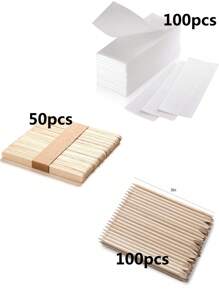 250/100/50 Peças Conjunto de Ferramentas Profissionais para Remoção de Pelos, Dispositivo de Remoção de Pelos Tecido Não Tecido, Tiras de Cera Papel de Barbear para Mulheres, Rolo Alisador de Pernas, Bastões de Cera para Corpo, Pernas e Rosto. Use Diversos Bastões de Cera, Pequenos e Médios Palitos de Madeira ou Palitos de Madeira para Artesanato para Depilação