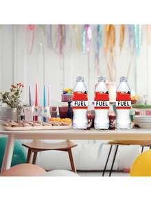 10/20pcs Racing Car Themed Fuel Party Water Bottle Labels, Waterproof Car Bottle Stickers, Suitable For Racing Car Themed Birthday Party, Gender Reveal Party And Other Occasions - Multicolor - View 5