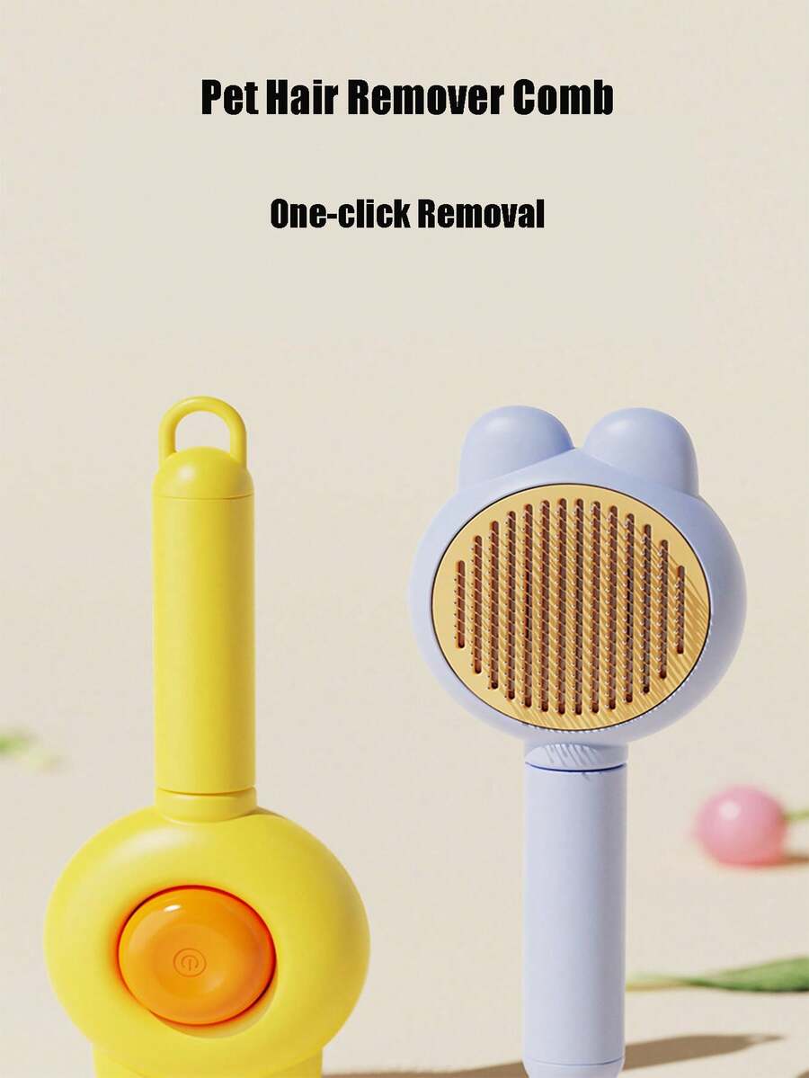 1pc Pet Hair One-Click Remover Brush Cat Brush Remove Dogs Hair Grooming Massage Comb Needle Scratcher For Cat Dog Cleaning