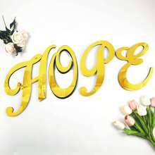 OUTANA 20厘米3D亚克力镜面墙贴，金/银/黑书法字母墙贴。自粘可移除设计，轻松在装饰墙上拼出“生日快乐”。适用于装饰客厅、卧室、厨房、办公室、健身房等场所。 - 金色 - 查看 7