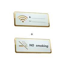 1 Piece Of Wifi Logo, Wireless Network Acrylic Tag, Wall Cover, Password Logo Sticker Best Gifts Birthday Graduation - Gold - View 12