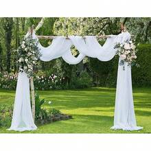 Party Decoration Mesh Tulle Drapes Backdrop Fabric Wedding Curtain Anti-Wrinkle Draping Curtain Cloth For Festive Scene Decoration - White - View 2