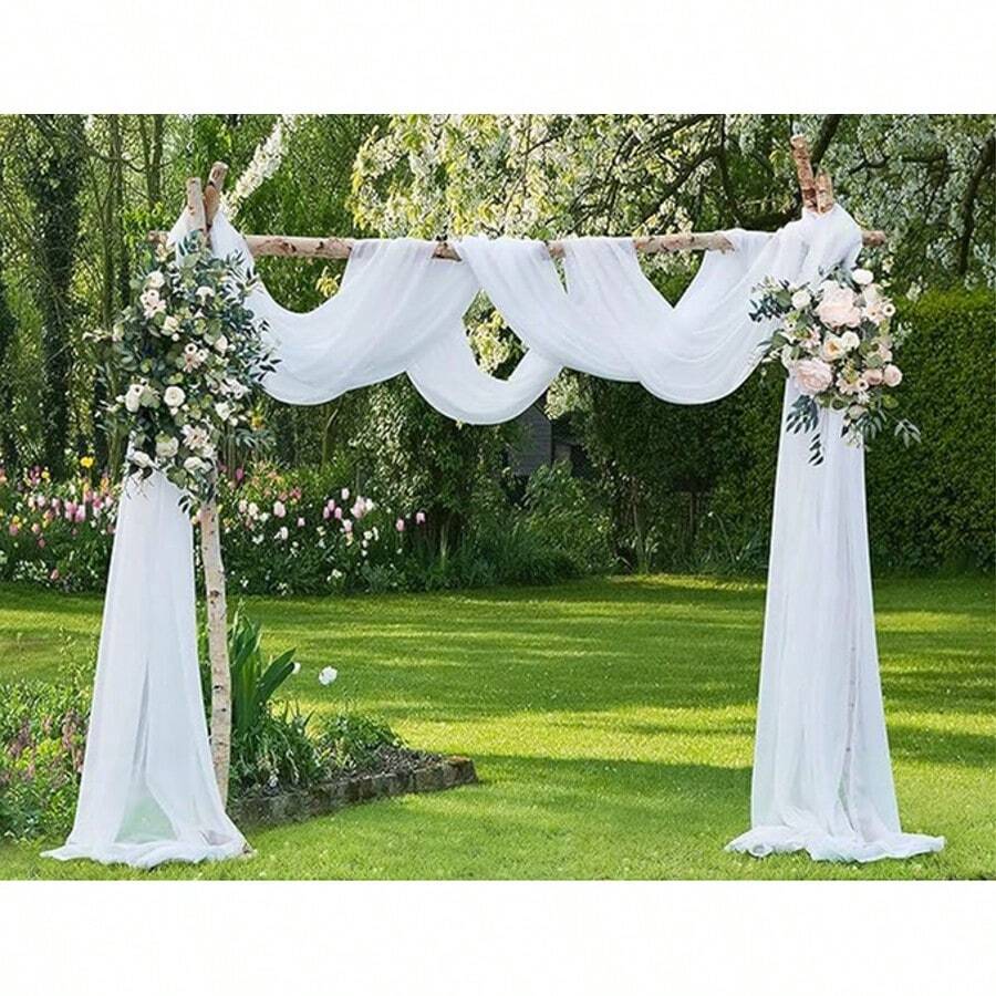 Party Decoration Mesh Tulle Drapes Backdrop Fabric Wedding Curtain Anti-Wrinkle Draping Curtain Cloth For Festive Scene Decoration