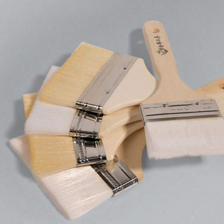 4.7厘米宽木柄软毛羊毛油漆刷，适用于水性和油性涂料