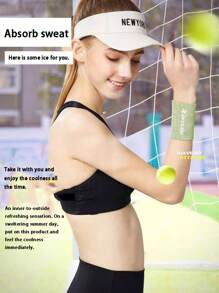 2 piezas Muñequeras deportivas / Toallas de muñeca absorbentes / Muñequeras delgadas de estilo de moda para mujer absorbentes de sudor / Toallitas absorbentes de sudor para pulsera de verano / Esenciales para maratón. Hechas de material de fibra de poliéster. Adecuadas para deportes en interiores y exteriores como ciclismo, correr, jugar a la pelota y entrenamientos en el gimnasio.