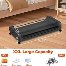 Caja de almacenamiento para zapatos debajo de la cama color negro de acero inoxidable con ruedas - Negro - Ver 8