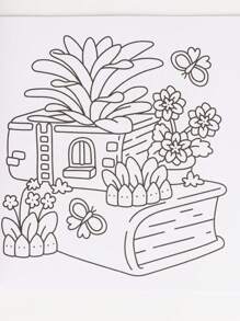 1 Stück Erwachsenen Miniatur Garten Malbuch - klare Linien Stressabbau Muster, geeignet für Valentinstag, Geburtstag, Ostern und Festivalgeschenke, Entspannungsthema Aktivitäten | Lustige Illustrationen | Detaillierte Muster