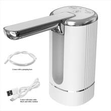 Pompa elettrica d'acqua portatile e pieghevole, con flusso regolabile - ricaricabile USB, batteria al litio 1200mAh, adatta per uso domestico, regalo perfetto per vacanze o San Valentino, dispenser d'acqua domestico | Design della pompa moderno | Pompa ricaricabile USB