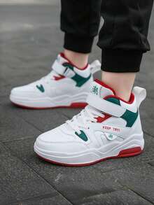 Teenagers Classic Low-Top Leather Sneakers, Spring & Autumn, Simple & Fashionable, Lace-Up, Athletic, Versatile Casual Skateboard Shoes