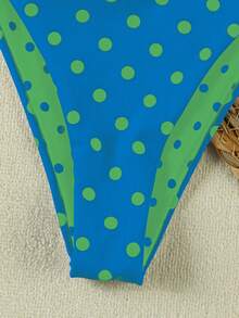 情人节性感女士波点印花挂脖比基尼套装