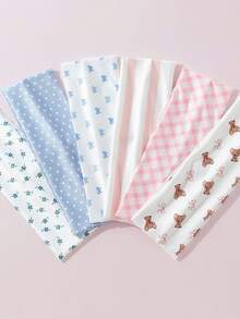 6-Piece Set Women Floral, Bow, Heart, Bear, Plaid, Striped Pattern Soft Non-Slip Headbands, Elastic Yoga Sports Headwear, Versatile For Daily Wear, Suitable For Multiple Occasions Hair Accessories Fashion Head Wrap, Bow Accessories, School Stuff, College Autumn Accessories Women Hair Band Fall Winter For Vacation Outfits Woman Elegant Scarf Women Bandanas Soft Headwrap - 彩色 - 查看 4