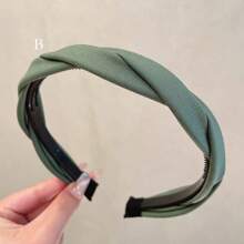 3件套高冠发带时尚简约洗脸防滑发箍宽边齿状按压发夹编织发饰，适合女性/女孩日常佩戴，发箍，之字形发带，发饰，女士头饰发带 - 多色A+B+D - 查看 4