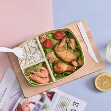 CASAMAX WL Lonchera con tres divisiones, incluye cuchara, tenedor y recipiente para dip. Se envía color al azar. Medida 21.5x15.3x6.3 cm - Unitalla - Ver 4