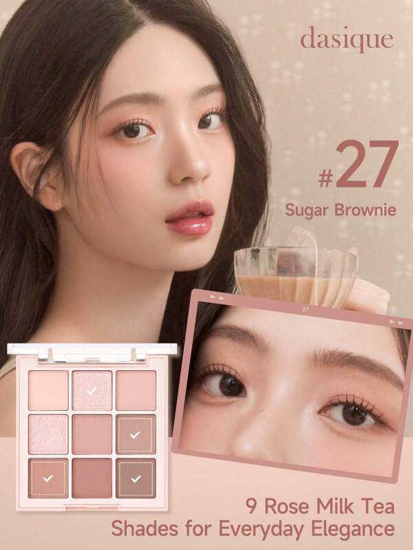 Dasique Dasique Shadow Palette #27 Rose Milk Tea Net Content 7g Blendable Shades In Smooth Matte And Shimmer Finishes With Gorgeous Pearls