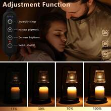 Black Aromatherapy Wax Warmer Lamp, Electric Candle Warmer With Timer And Dimmer, Scented Candle Lamp, Bedroom Aromatherapy Table Lamp, Adjustable Glass Shade + Metal Base, 2H/4H/8H Timer + Dimming, Suitable For Jar Candle Heating Diffuser, Christmas And Wedding Gift, Mother's Day Gift, Candle Holder Home Decor - EU C Type Plug(220-240V) - View 9