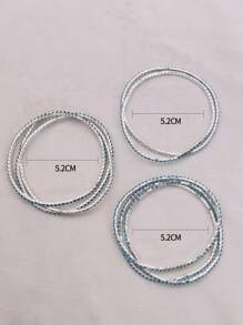 Juego de 8 pulseras de cuentas de cristal ultradelgadas de 2mm, estilo minimalista multicolor, adecuado para vacaciones, fiestas y eventos