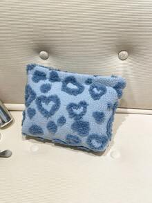 时尚绗缝格子加厚化妆包，休闲手拿包，温暖羽绒填充小包，度假旅行必备品，暑假返校学校用品包，女士旅行包，旅行用品化妆包 - 藍色 - 查看 8