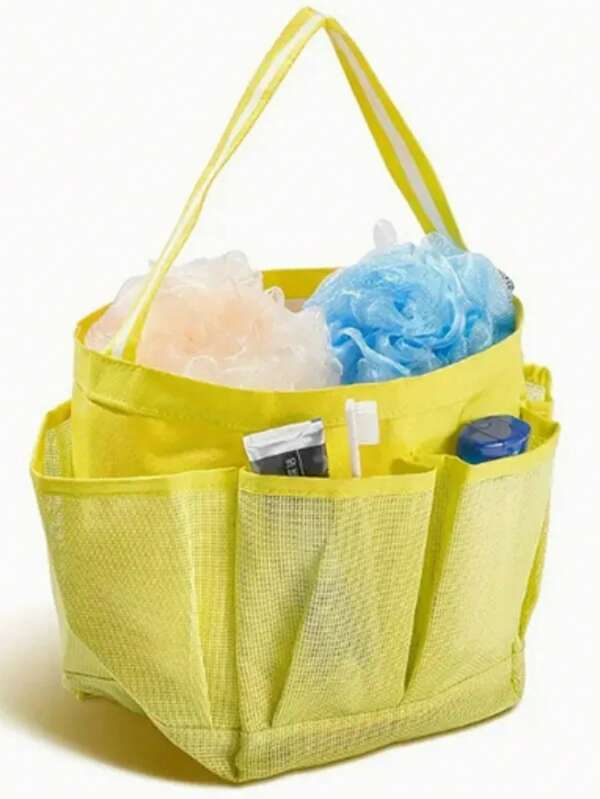 Multi-Compartment Mesh Toiletry Organizer Bag, Quick-Dry Shower Caddy Insert, Large Capacity Diaper Bag For Moms, Waterproof Travel Storage Tote, Portable Beach Vacation Bag, Lightweight Pool Swim Bag, Multi-Pocket Bath Basket, Versatile Bathroom Storage, Durable Makeup Organizer, Easy Carry For Gym, Dorm, Camping, Outdoor, Kids, Family
