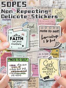 50 件圣经经文主题贴纸不重复精致装饰，适用于节日礼物、派对装饰、家居装饰、生日礼物、行李箱、滑板车、手账、水瓶、杯子、笔记本电脑、平板电脑、手机壳、笔记本、学校用品、返校 - 彩色 - 查看 9