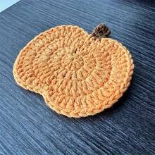3/6pcs Crochet Pumpkin Coasters Set - Handcrafted, Perfect For Halloween & Autumn Home Decor, Versatile Table Accessories & Gifts Halloween Table Decor - Multicolor - View 4