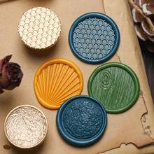 1 Pc, Cute Texture Series Wax Stamp Head, Removable Wax Stamp Head For Footprints/Grids/Leaves, Suitable For Envelope Letter/Invitation Letter/Party/DIY Craft Stamp Decoration/Gift Decoration/Various Holiday Gifts,For School Supplies,Back To School