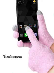1pc Touchscreen Whitening & Moisturizing Gloves, Smooth Touchscreen For Smartphones & Tablets, Reusable Coating, Suitable For Applying Aloe Vera Gel, Lotion, Cream Or Serum To Achieve Soft Skin, Pink - Multicolor - View 6