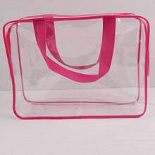 Large Toy Storage Bag, Multi-Purpose Zipper Transparent PVC Waterproof Travel Case For Blocks, Puzzles, Student Books, Toiletries, Cosmetics, Square & Rectangular, Plastic Material, Suitable For Home & Travel Organization, Valentine's Day & Wedding Gifts - Multicolor - View 14