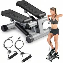 Mini Stepper para Ejercicio en Casa Maquina de Ejercicio de Escaleras con Faja de Resistencia Movimiento Twist Opcional y Conexion con la App SunnyFit Gratis