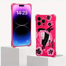 Funda para teléfono 1 pieza. El diseño de círculo rosa en forma de corazón te permite colgar una funda para teléfono en las cuatro esquinas. Es adecuado 13 Pro 14 Plus 15 12 16 TPU impreso suave - Colores mixtos 2 - Ver 2