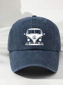 1pc Unisex Vintage Washed Baseball Cap, Classic Car Design Truck Driver Hat, Polyester Material, Adjustable Size Dad Hat, Handwashable, Suitable For Spring/Summer Sports And Outdoor Activities - Streetwear Baseball Cap