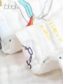 6-Layer Soft Absorbent Muslin Baby Bath Towel, Newborn Infant Swaddle Blanket, Baby Bathing Wrap - Multicolor - View 5