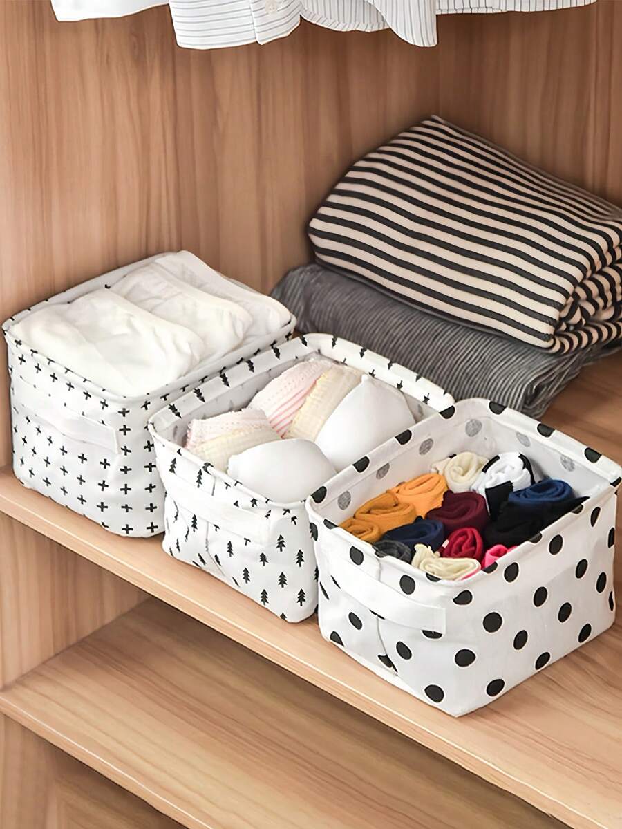 1 件圣诞迷你亚麻收纳盒，桌面收纳篮，用于内衣、化妆品、秋冬可折叠布艺收纳盒，适合囤积衣服、袜子，适合万圣节 - 彩色 - 查看 1