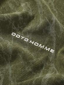 Men's Loose Pleated Wide Leg Straight Corduroy Casual Pants