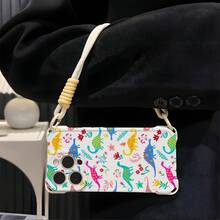 Funda para teléfono 1PC Red Vintage Roses 16plus Funda para teléfono móvil con cordón 13promax Hembra 12 Silicona Suave 14 Lente Cubierta Completa Cuatro Esquinas Red anticaída Celebridad 15 Protector Lindo - Blanco - Ver 2