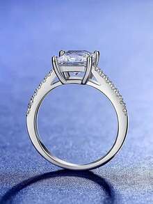 1 PC Elegant S925 Sterling Silver Cubic Zirconia Rings Wedding Jewelry For Women Fine Jewelry