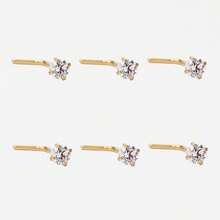 6件装 316L 钛钢鼻钉，女士鼻孔穿刺饰品，20g，镶嵌锆石，尺寸分别为 1.5mm、2.0mm、2.5mm 和 3mm - 鼻釘套裝 - 查看 8