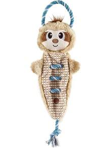 Outward Hound Ropiez Rope Interactive Dog Tug Toy For Tugging Squeaky Fun, 23.6 Inch Mallard, Green, Large - 23吋棕色樹懶 - 查看 1