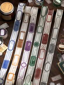 1 Rolle Vintage Scrapbooking DIY Rahmen Dekorative Etiketten, Einfache Etikettenreihe geeignet für Geschenke, Büro, Zuhause, Markierung, Etiketten, Klassenzimmer, Unterhaltungsspielzeug, Studententagebücher, Kreatives Retro-Szenenmaterial DIY Dekorative Aufkleber, Schulmaterial, Schulanfang